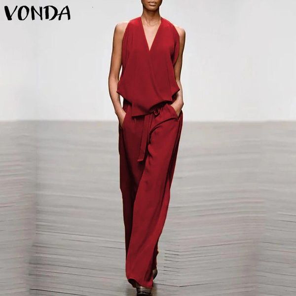 casual wide leg pants women summer'jumpsuits sleeveless belted party playsuits vonda women'trousers oversized plus size, Black;white
casual wide leg pants women summer'jumpsuits sleeveless belted party playsuits vonda women'trousers oversized plus size, Black;white