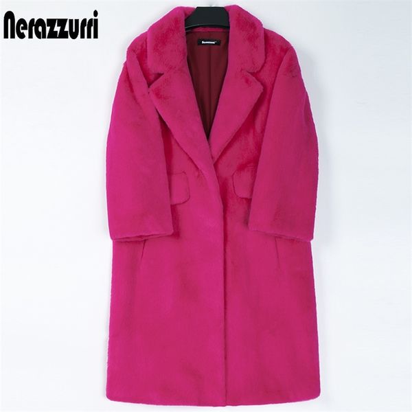 nerazzurri winter long pink faux fur coat women lapel warm thick black soft fluffy jacket loose stylish korean fashion 211019
nerazzurri winter long pink faux fur coat women lapel warm thick black soft fluffy jacket loose stylish korean fashion 211019