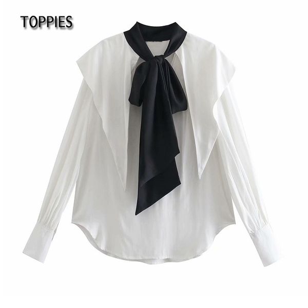 ies sweet white ruffles blouses woman black bow tie shirts long sleeve ladies 210412
ies sweet white ruffles blouses woman black bow tie shirts long sleeve ladies 210412