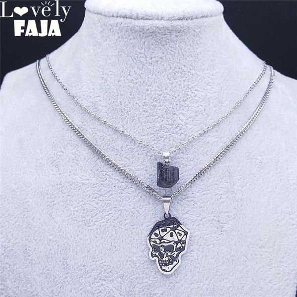 pendant necklaces 2pcs gothic skull chain black natural stone stainless steel silver color statement necklace women jewelry gothique nxs
pendant necklaces 2pcs gothic skull chain black natural stone stainless steel silver color statement necklace women jewelry gothique nxs