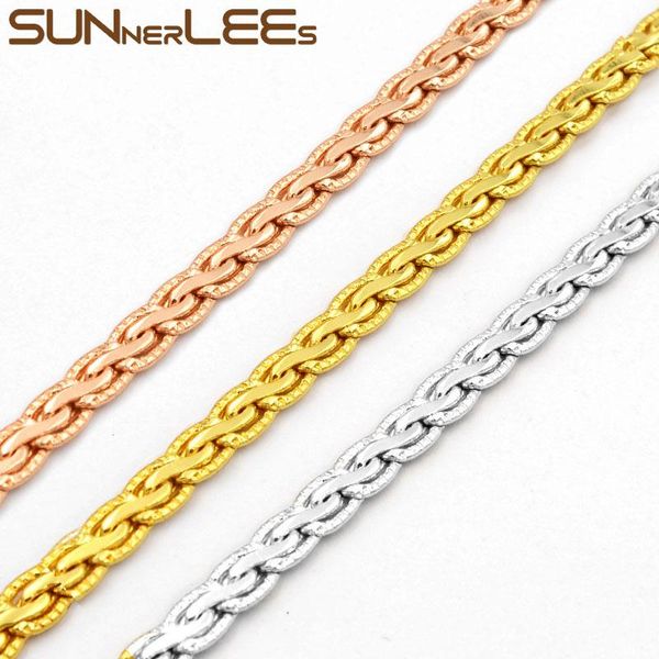 fashion jewelry rose gold color necklace 4mm twisted chain for mens womens gift c19 n chains, Silver
fashion jewelry rose gold color necklace 4mm twisted chain for mens womens gift c19 n chains, Silver