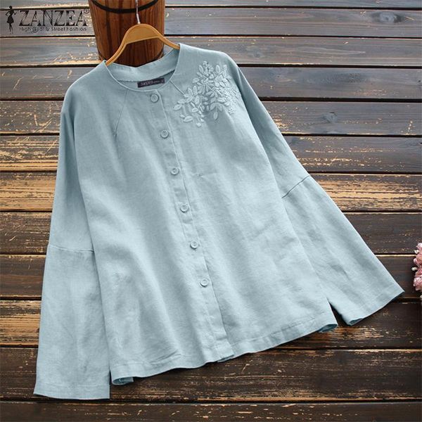 women's blouses & shirts zanzea women floral embroidred blouse spring button down long sleeve shirt vintage solid cotton linen casual, White
women's blouses & shirts zanzea women floral embroidred blouse spring button down long sleeve shirt vintage solid cotton linen casual, White