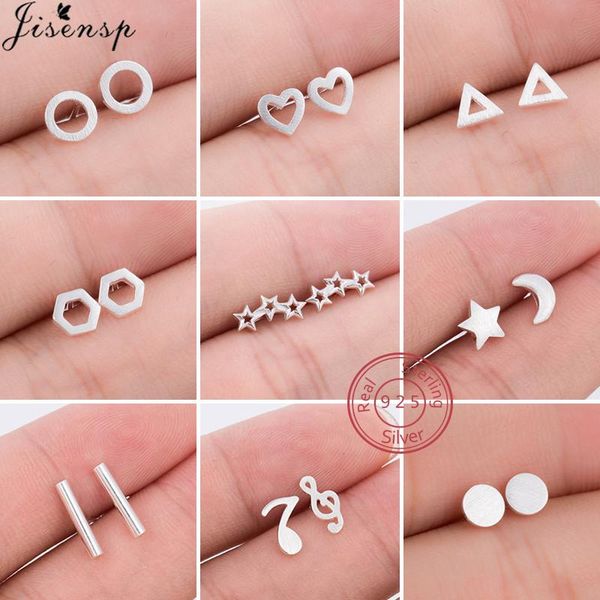 real 925 sterling silver stud earrings for women minimalist jewelry geometric triangle hexagon heart round earring pendientes, Golden;silver
real 925 sterling silver stud earrings for women minimalist jewelry geometric triangle hexagon heart round earring pendientes, Golden;silver