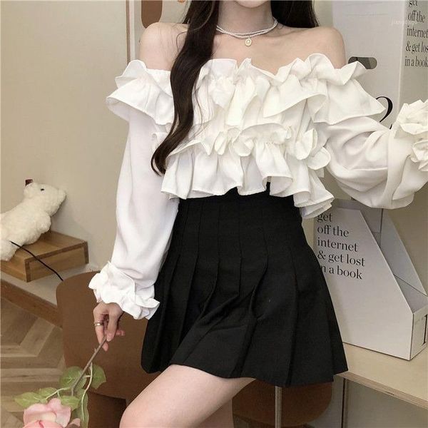 women's blouses & shirts autum white crop women french ruffled long sleeve sweet blouse shirt female high street korean kawaii 202
women's blouses & shirts autum white crop women french ruffled long sleeve sweet blouse shirt female high street korean kawaii 202
