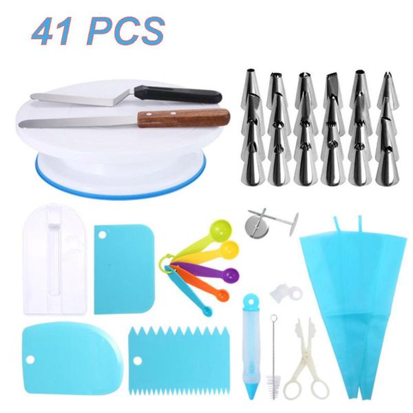 baking & pastry tools 41pcs cake decoration set turntable rotating nozzles bag display stand icing tips spatula kitchen dessert
baking & pastry tools 41pcs cake decoration set turntable rotating nozzles bag display stand icing tips spatula kitchen dessert