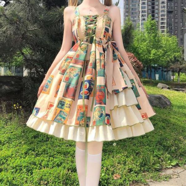casual dresses harajuku lolita style design stamp collection printing tea party jsk sling women summer loli kawaii cosplay t54h, Black;gray
casual dresses harajuku lolita style design stamp collection printing tea party jsk sling women summer loli kawaii cosplay t54h, Black;gray
