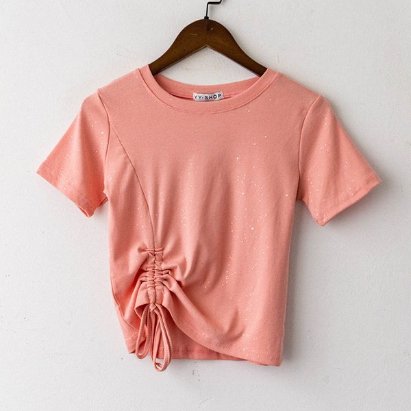 t-shirt women's short sleeve t-shirt summer 2021 new shiny drawstring student white versatile fashion
t-shirt women's short sleeve t-shirt summer 2021 new shiny drawstring student white versatile fashion