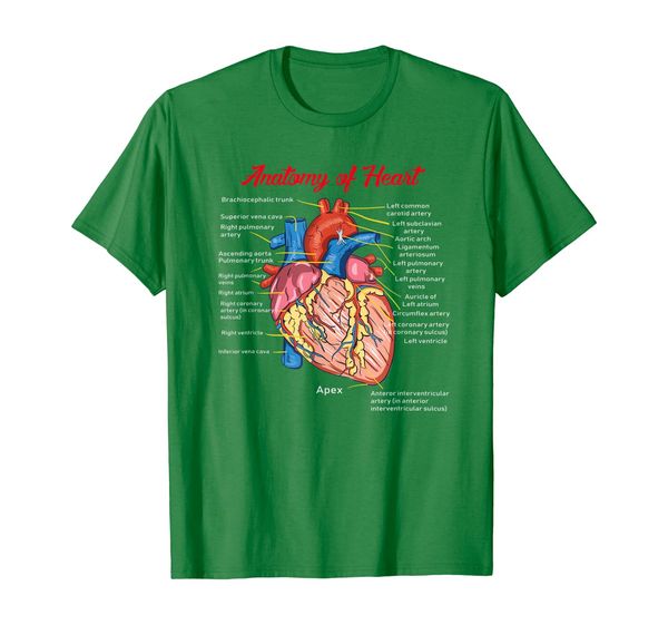 nurse anatomy of heart art t-shirt, White;black