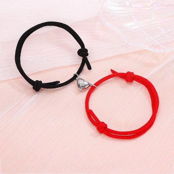 2pcs/set minimalist lovers heart matching friendship bracelet rope braided couple magnetic distance kit lover jewelry charm bracelets, Golden;silver
2pcs/set minimalist lovers heart matching friendship bracelet rope braided couple magnetic distance kit lover jewelry charm bracelets, Golden;silver