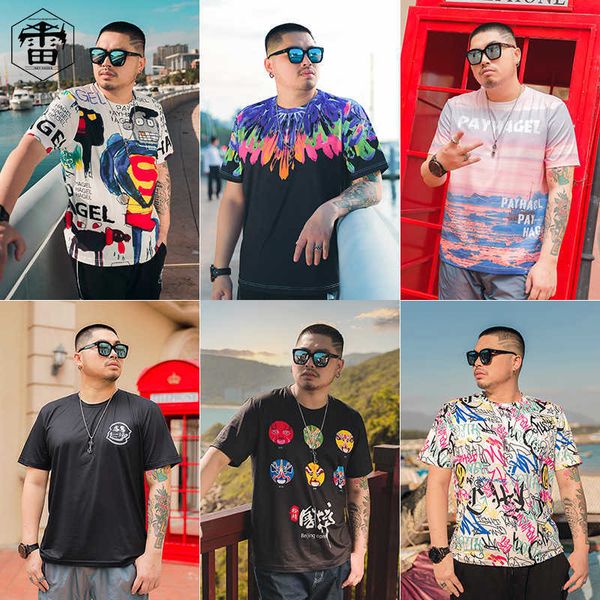 lehager summer trend printing large men's t-shirt with loose personality, and fat half sleeve, White;black
lehager summer trend printing large men's t-shirt with loose personality, and fat half sleeve, White;black