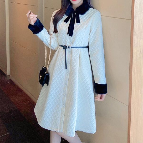 casual dresses korean version dress autumn winter french temperament thicken keep warm draw back doll collar long sleeve cotton, Black;gray
casual dresses korean version dress autumn winter french temperament thicken keep warm draw back doll collar long sleeve cotton, Black;gray