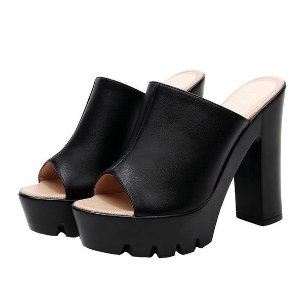 open toe high heels platform shoes for ladies summer women's slippers fashion split leather office work black block
open toe high heels platform shoes for ladies summer women's slippers fashion split leather office work black block