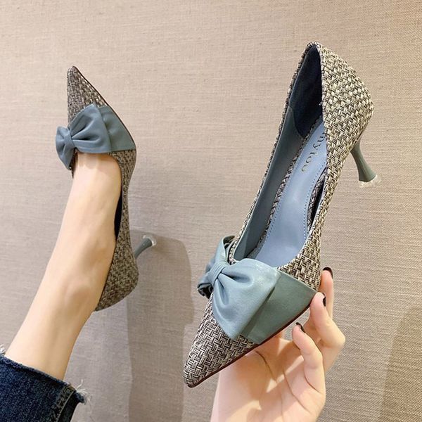 2020 new fashiopn women dress shoes costume tweed pumps bowtie pointed toe high heels ladies shoes thin heel boat shoe 7cm 8646n, Black
2020 new fashiopn women dress shoes costume tweed pumps bowtie pointed toe high heels ladies shoes thin heel boat shoe 7cm 8646n, Black