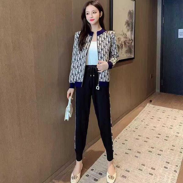 women's two piece pants 2021 spring and autumn knitted suit short jacket leisure trousers baseball fashion sports, White
women's two piece pants 2021 spring and autumn knitted suit short jacket leisure trousers baseball fashion sports, White