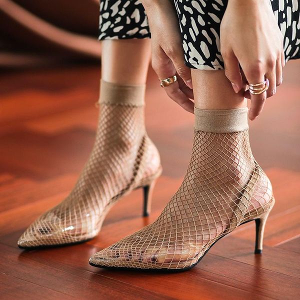 mesh pumps sandals pointed toe high heels hollow party dress stiletto zapatillas sandalias stripper slip-on shoes, Black
mesh pumps sandals pointed toe high heels hollow party dress stiletto zapatillas sandalias stripper slip-on shoes, Black