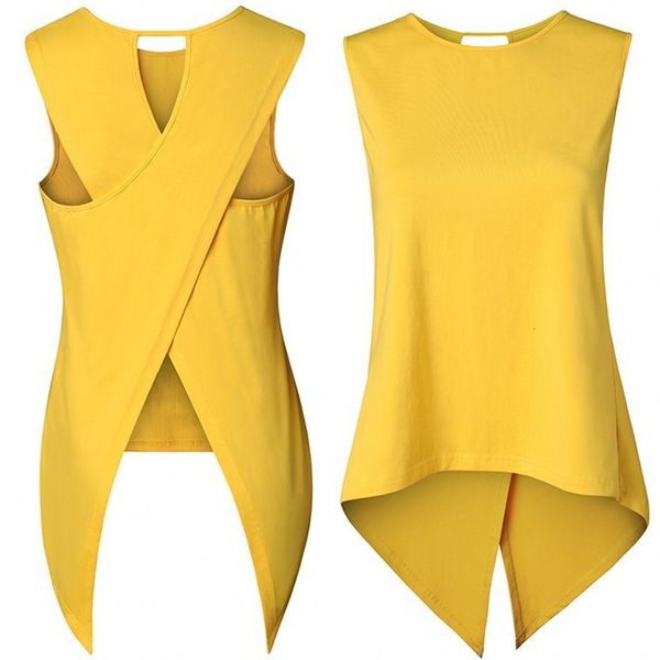 summer women t-shirt fashion sleeveless back cross female tee shirt femme irregular slim, White
summer women t-shirt fashion sleeveless back cross female tee shirt femme irregular slim, White