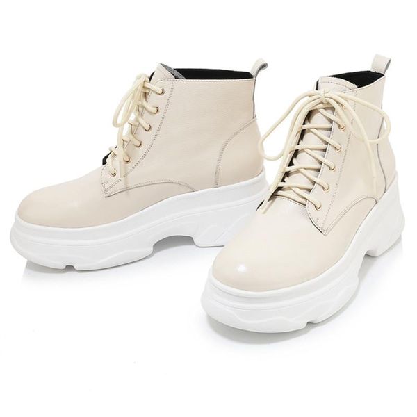 boots matin female 2021 fashion leather thick motorcycle ankle solidcolor platform botines mujer botas feminina, Black 
boots matin female 2021 fashion leather thick motorcycle ankle solidcolor platform botines mujer botas feminina, Black