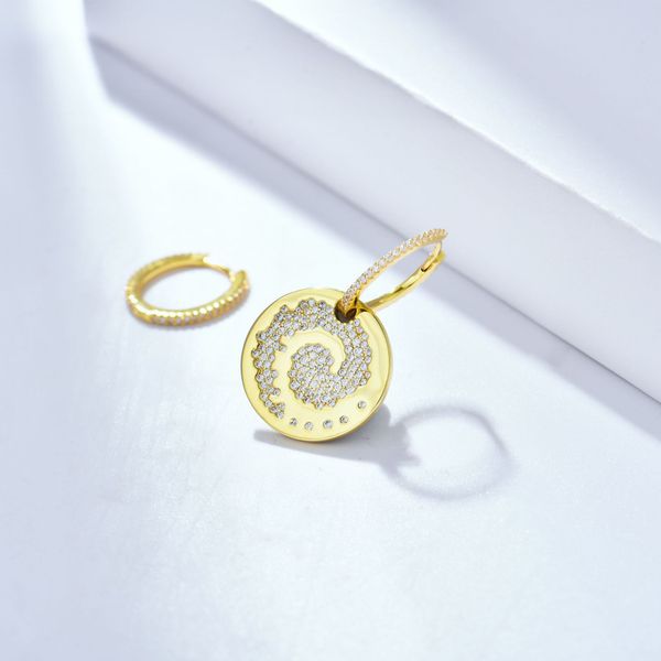 s925 sterling silver circle hoop galaxy pendant asymmetric earrings personality simple trend luxury jewelry monaco earring gift for girlfrie, Golden;silver
s925 sterling silver circle hoop galaxy pendant asymmetric earrings personality simple trend luxury jewelry monaco earring gift for girlfrie, Golden;silver