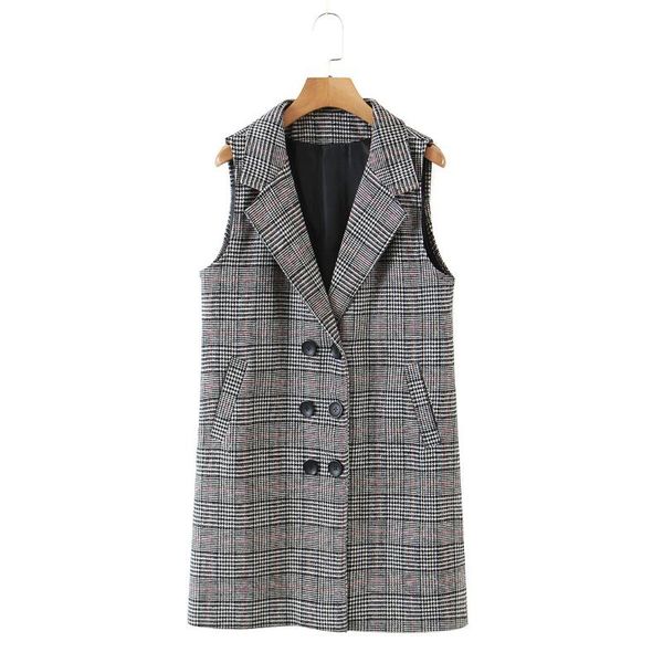 women's vests summer women coats & jackets 2021 sleeveless plaid color double breasted autumn long turn-down collar female ol c2817, Black;white
women's vests summer women coats & jackets 2021 sleeveless plaid color double breasted autumn long turn-down collar female ol c2817, Black;white