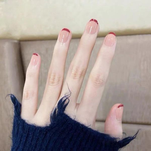 24pcs tender super fairy temperament red edge french simple wearable finished fake nails patch hand accessories tn1, Red;gold
24pcs tender super fairy temperament red edge french simple wearable finished fake nails patch hand accessories tn1, Red;gold