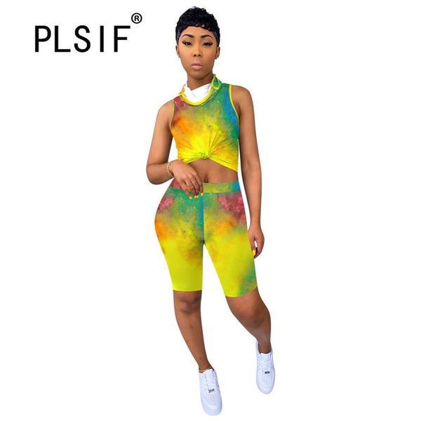 fashion tie dye print women summer shorts outfit vest + tight 2 piece set beach style sports two dress, White
fashion tie dye print women summer shorts outfit vest + tight 2 piece set beach style sports two dress, White