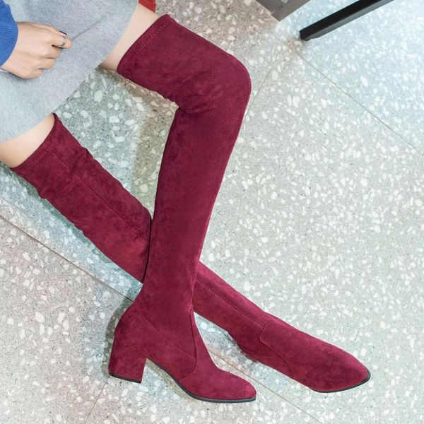 boots 2021 women 5cm high heels over the knee nightclub party jeans block low long thigh winter warm burgundy shoes, Black
boots 2021 women 5cm high heels over the knee nightclub party jeans block low long thigh winter warm burgundy shoes, Black