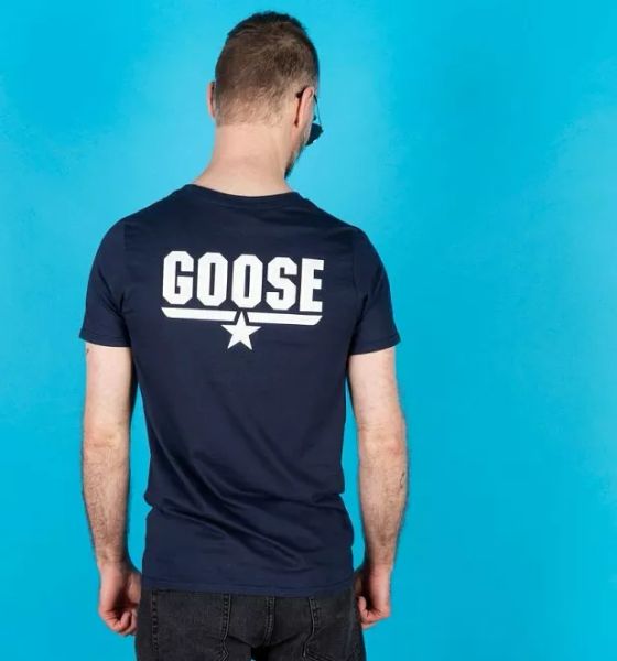 official men's gun goose t-shirt, White;black