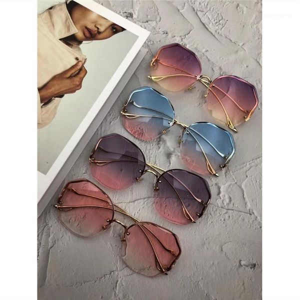 sunglasses women men fashion rimless glasses retro pink gradient sun uv400 shades oculos, White;black
sunglasses women men fashion rimless glasses retro pink gradient sun uv400 shades oculos, White;black
