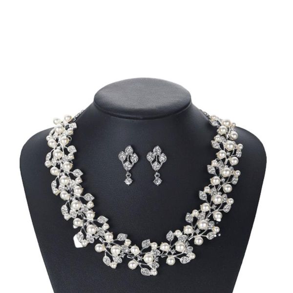 earrings & necklace 1 set of earring pearl ear drop rhinestone dangle jewelry (1 necklace+1 pair earrings), Silver
earrings & necklace 1 set of earring pearl ear drop rhinestone dangle jewelry (1 necklace+1 pair earrings), Silver