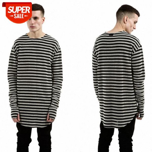 men's black and gray striped arc hem cotton plus long sleeves gloves t-shirt #m51n, White;black
men's black and gray striped arc hem cotton plus long sleeves gloves t-shirt #m51n, White;black