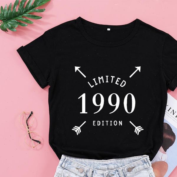 limited 1990 edition fashion women t shirt korean letter cotton plus size clothing o neck short sleeve girl tee, White
limited 1990 edition fashion women t shirt korean letter cotton plus size clothing o neck short sleeve girl tee, White