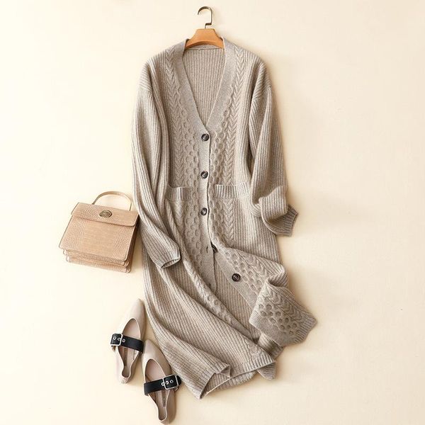 women's knits & tees shuchan designer women long cardigan 2021 00% cashmere knitted sweater with cut single breasted street v-n, White
women's knits & tees shuchan designer women long cardigan 2021 00% cashmere knitted sweater with cut single breasted street v-n, White