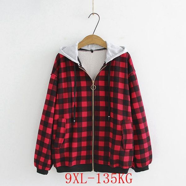 autumn and winter plus size women's hoodie 6xl-9xl bust 144cm zipper pocket plaid fleece hooded jacket hoodies & sweatshirts, Black
autumn and winter plus size women's hoodie 6xl-9xl bust 144cm zipper pocket plaid fleece hooded jacket hoodies & sweatshirts, Black