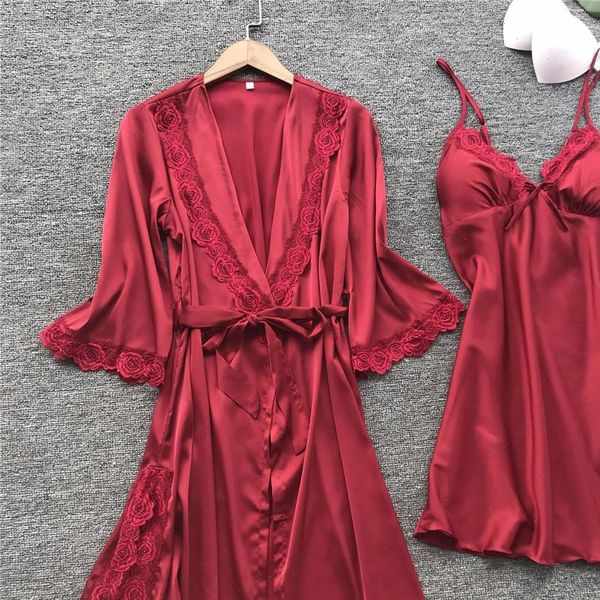 lingerie sleep wear camisola womens sleepwears de dormir feminino long sleeve v neck solid summer satin nightdress, Black;red
lingerie sleep wear camisola womens sleepwears de dormir feminino long sleeve v neck solid summer satin nightdress, Black;red