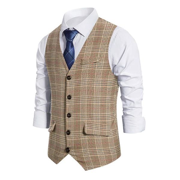 men's vests lattice plaid vest simple breasted formal gilet meeting business wedding waistcoat slim blazer winter autumn, Black;white
men's vests lattice plaid vest simple breasted formal gilet meeting business wedding waistcoat slim blazer winter autumn, Black;white