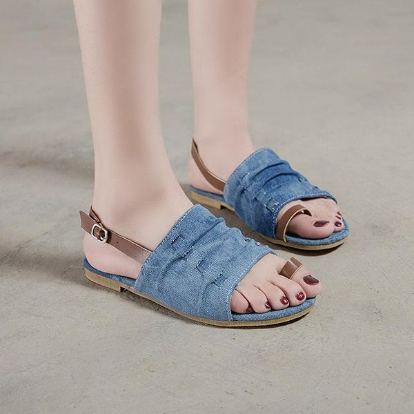 arrivals summer women flat sandals peep toe buckle strap female fashion casual women's shoes denim sandales, Black
arrivals summer women flat sandals peep toe buckle strap female fashion casual women's shoes denim sandales, Black