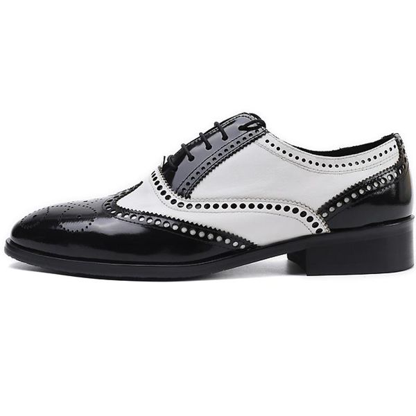 spring men classics black white brogue shoes genuine leather casual lace-up carving hollow dress
spring men classics black white brogue shoes genuine leather casual lace-up carving hollow dress