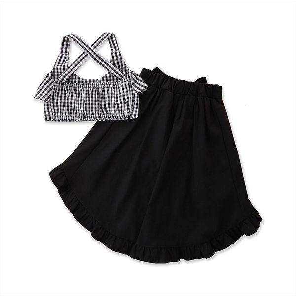 summer kids baby girls set fashion plaid cropped and solid color short skirt clothes, White
summer kids baby girls set fashion plaid cropped and solid color short skirt clothes, White