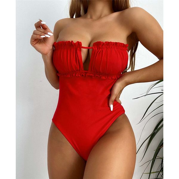 new red padded bandeau women swimwear swimsuit female ruffled frilled strapless bather bathing suit swim k2769
new red padded bandeau women swimwear swimsuit female ruffled frilled strapless bather bathing suit swim k2769
