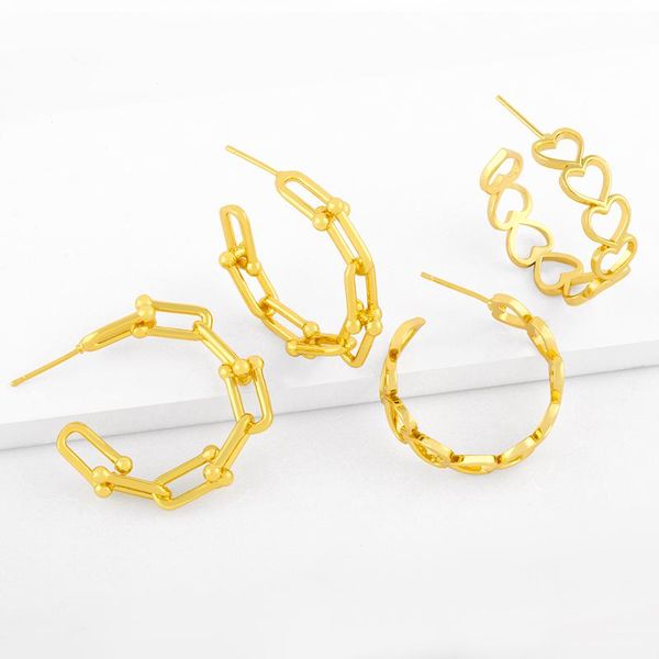 hoop & huggie flola gold curb link chain earrings for women polished fashion heart wholesale minimalist jewelry gifts ersw87, Golden;silver
hoop & huggie flola gold curb link chain earrings for women polished fashion heart wholesale minimalist jewelry gifts ersw87, Golden;silver