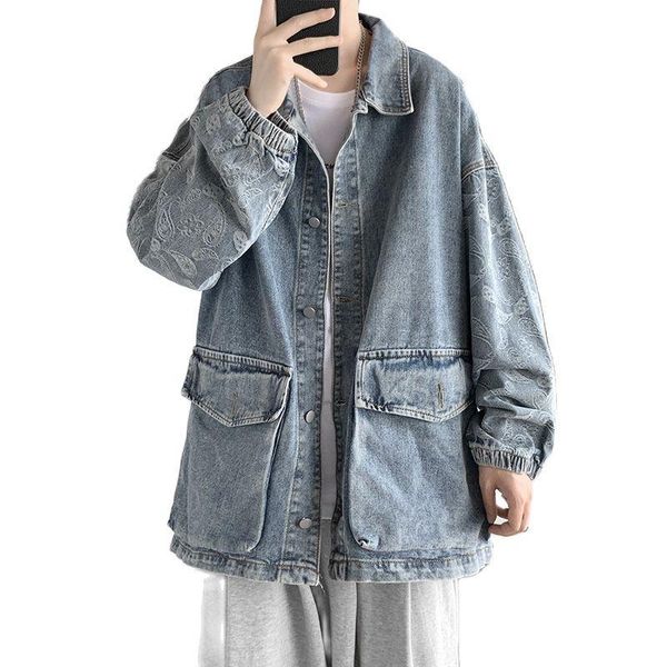 men's jackets cashew flower spring autumn high street korean big pocket streetwear hip hop teenagers casual loose denim jacket, Black;brown
men's jackets cashew flower spring autumn high street korean big pocket streetwear hip hop teenagers casual loose denim jacket, Black;brown
