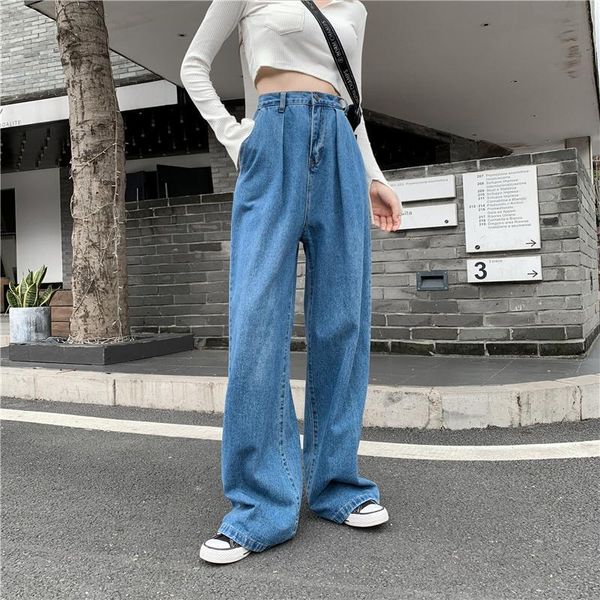 women's jeans vintage woman winter fashion 2021 wide leg pants loose casual sweatshirt high waist baggy women, Blue
women's jeans vintage woman winter fashion 2021 wide leg pants loose casual sweatshirt high waist baggy women, Blue