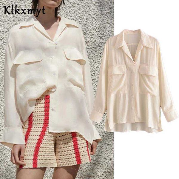 klkxmyt za blouse women button-up shirt woman long sleeve casual loose office wear female asymmetric chic shirts 210527, White
klkxmyt za blouse women button-up shirt woman long sleeve casual loose office wear female asymmetric chic shirts 210527, White