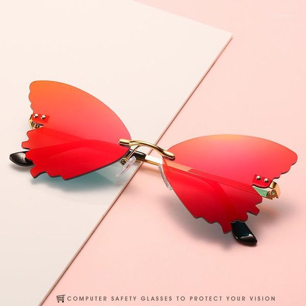internet celebrity recommend butterfly film women's sunglasses rimless decoration sun glasses for cosplay show, White;black
internet celebrity recommend butterfly film women's sunglasses rimless decoration sun glasses for cosplay show, White;black