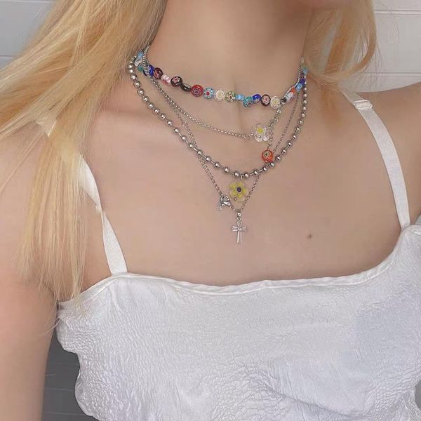chokers minar summer cute rainbow beaded flowers necklaces for women girls multi layered chains necklace korean fashion jewelry, Golden;silver
chokers minar summer cute rainbow beaded flowers necklaces for women girls multi layered chains necklace korean fashion jewelry, Golden;silver