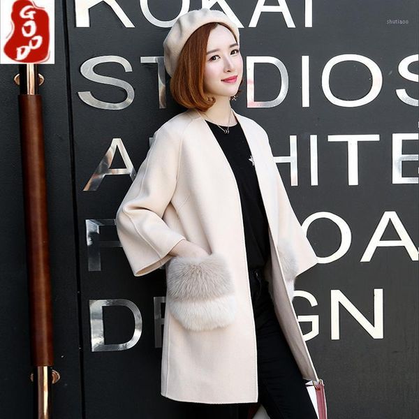 women's wool & blends elegant 100% coat female autumn abrigos mujer invierno 2021 vintage real fur blend woolen jacket bg6160, Black
women's wool & blends elegant 100% coat female autumn abrigos mujer invierno 2021 vintage real fur blend woolen jacket bg6160, Black
