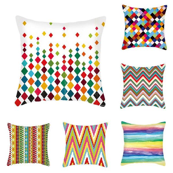 cushion/decorative pillow colorful geometric pattern striped peachskin pillowcase throw cushion cover living room sofa decor 45*45cm
cushion/decorative pillow colorful geometric pattern striped peachskin pillowcase throw cushion cover living room sofa decor 45*45cm