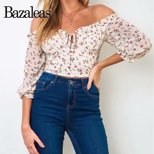 women's blouses & shirts bazaleas vintage off shoulder blouse women fashion floral print blusa feminina chic blusas, White
women's blouses & shirts bazaleas vintage off shoulder blouse women fashion floral print blusa feminina chic blusas, White