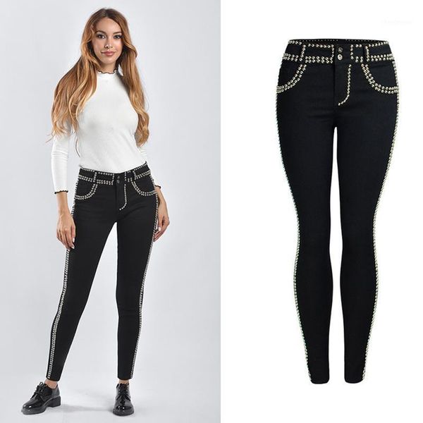 women's jeans women black slim stretch denim feet pants low waist bead stud rivet for clothing vintage pencil female, Blue
women's jeans women black slim stretch denim feet pants low waist bead stud rivet for clothing vintage pencil female, Blue