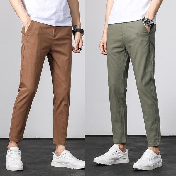 men's pants casual elastic waist soft skin-friendly business simple solid color korean slim cropped trousers, Black
men's pants casual elastic waist soft skin-friendly business simple solid color korean slim cropped trousers, Black